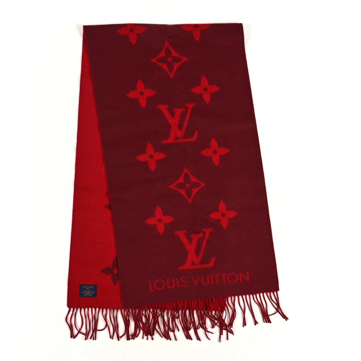 Louis Vuitton Cashmere Monogram Reykjavik Scarf Cherry 2 of 3