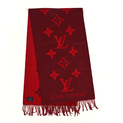 Louis Vuitton Cashmere Monogram Reykjavik Scarf Cherry 2 of 3