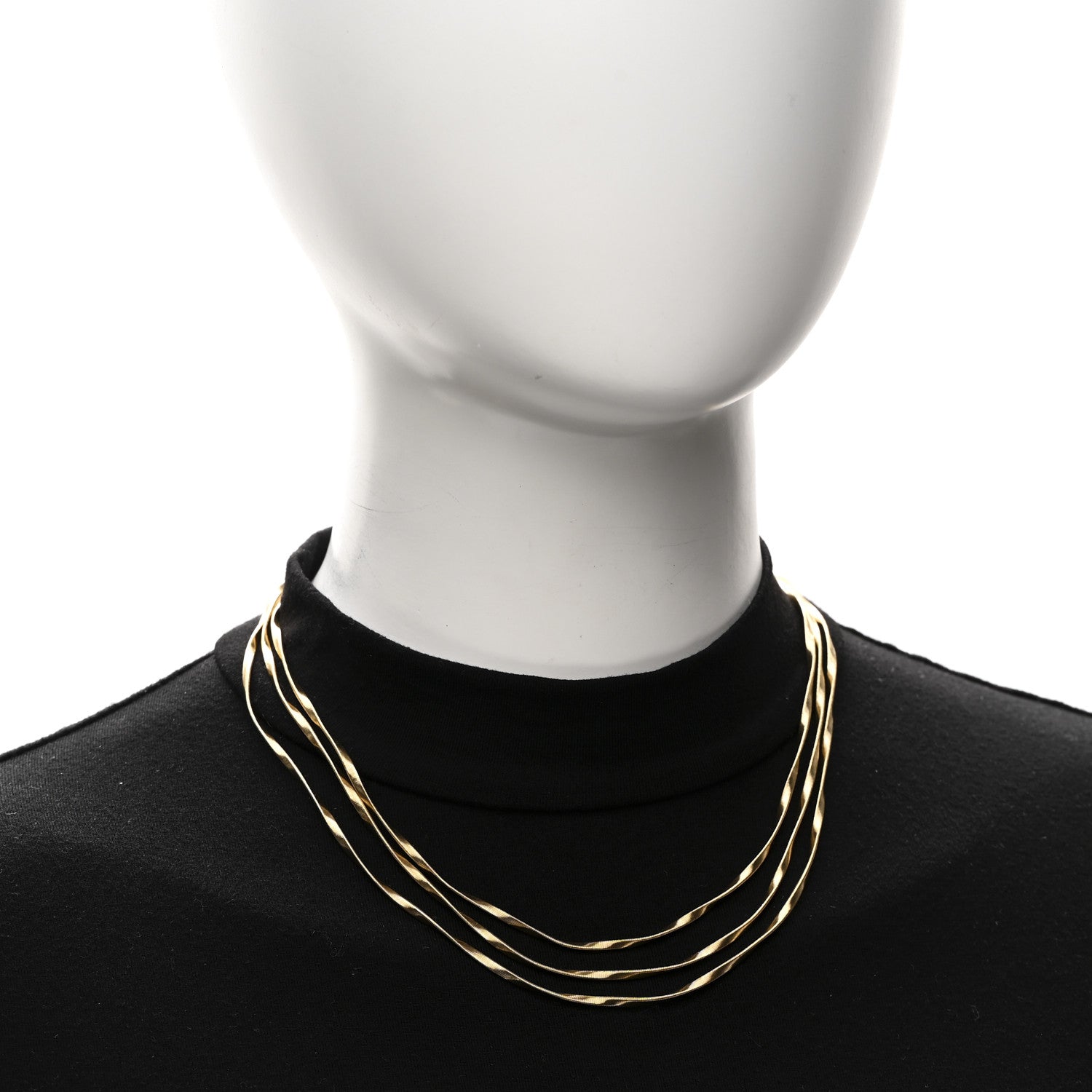 Marco Bicego 18K Yellow Gold Three Srand Coil Necklace 2 of 5