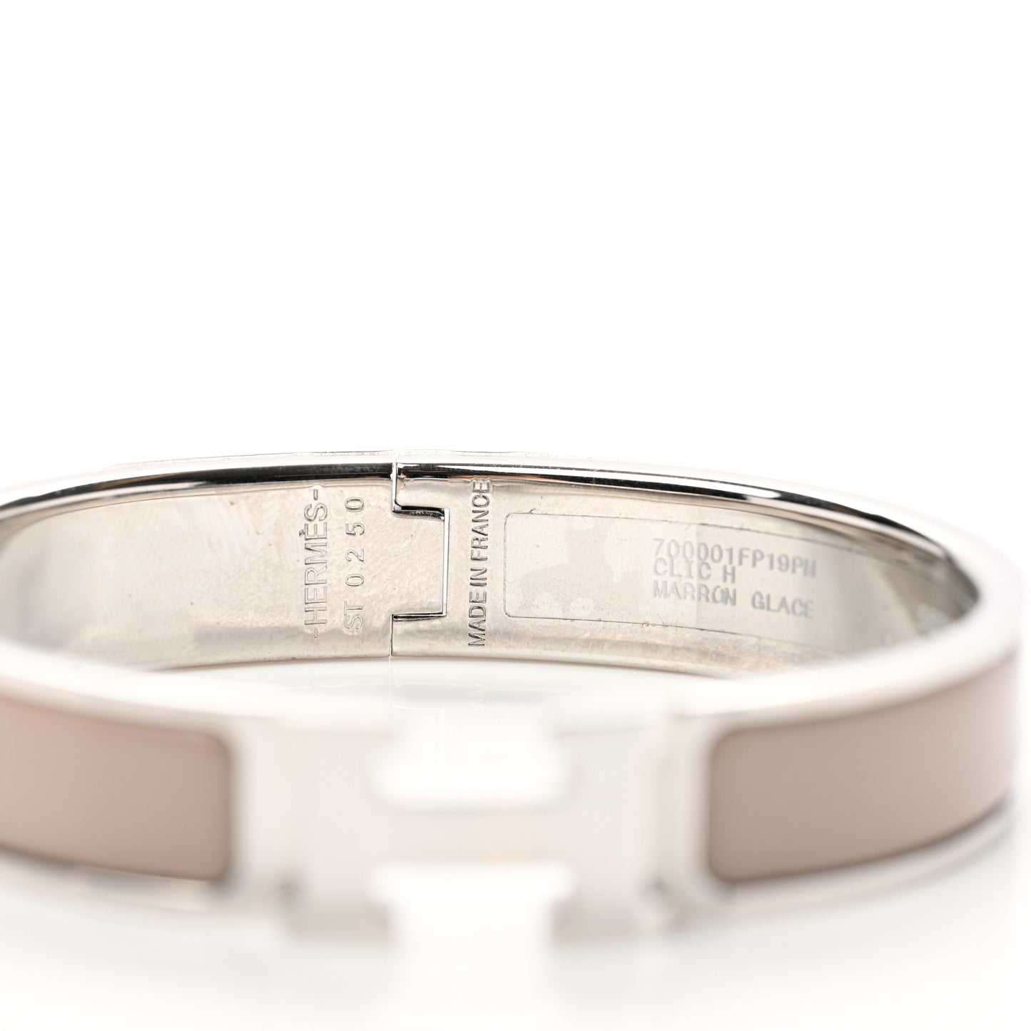 Enamel Clic Clac H Narrow Bracelet PM Marron Glace