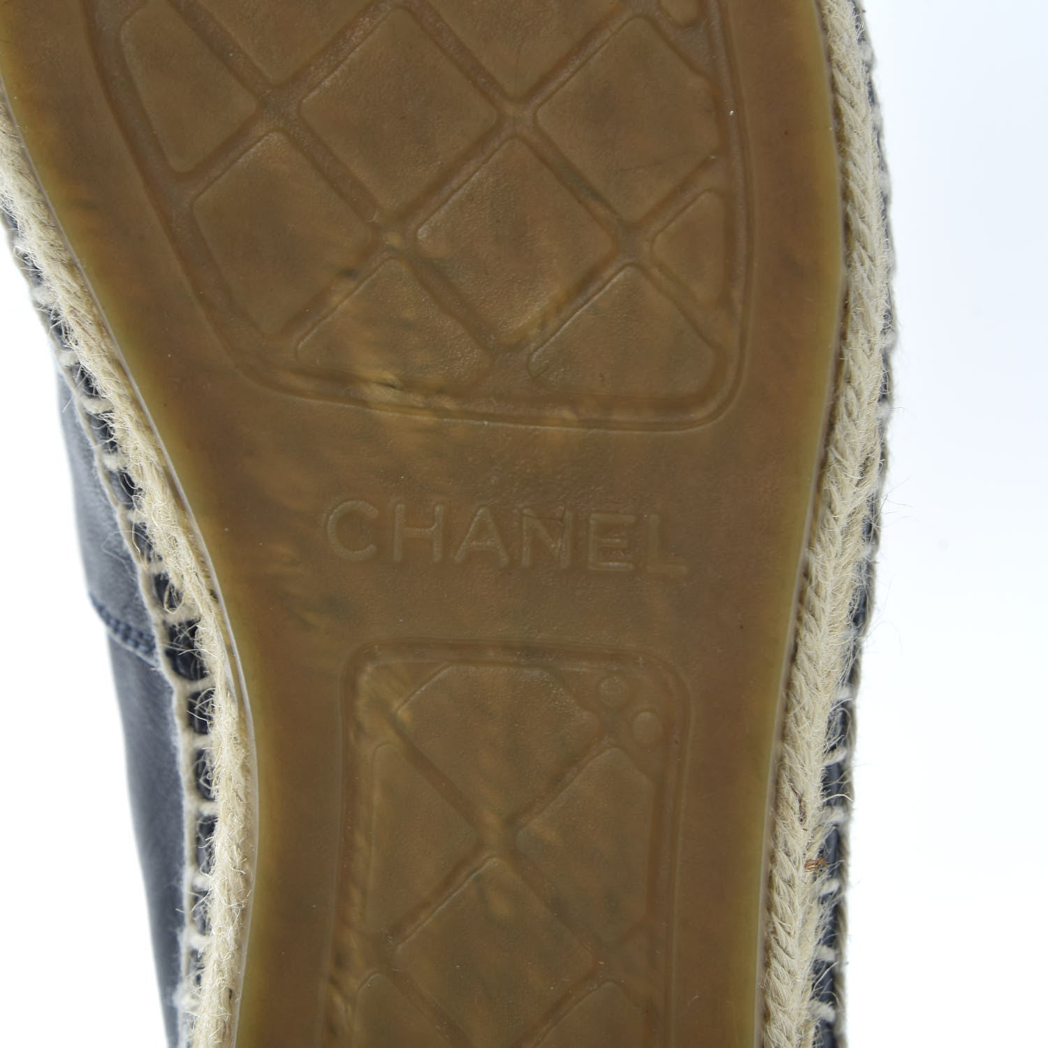 Chanel Lambskin CC Espadrilles 37 Navy Black 9 of 11