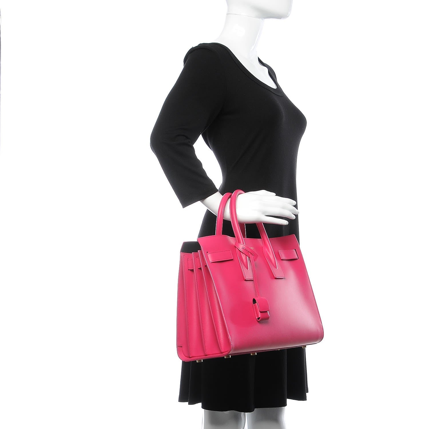Saint Laurent Calfskin Small Sac De Jour Lipstick Fuchsia 3 of 7