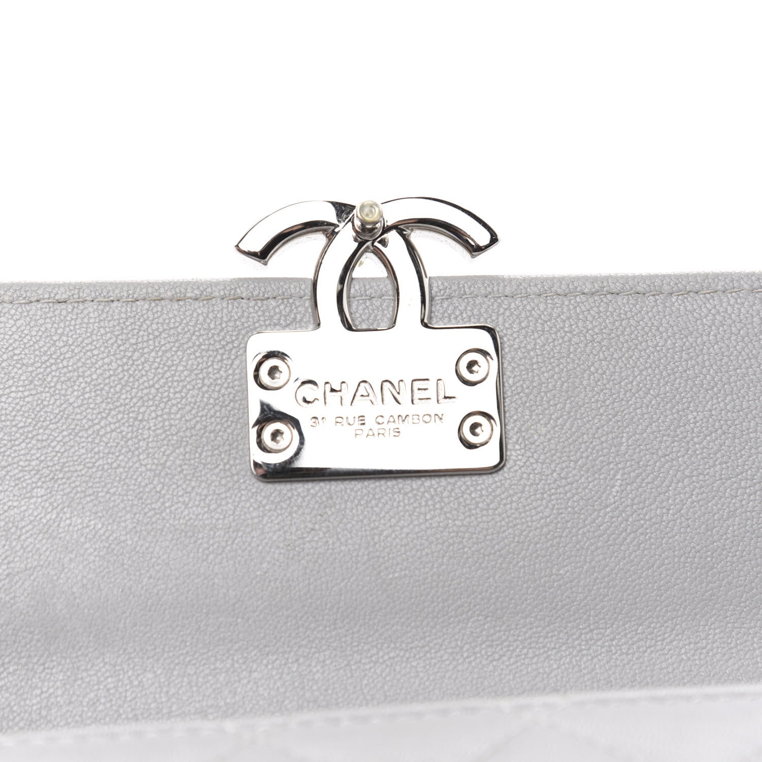 Chanel Lambskin Quilted CC Box Flap Wallet Grey 8 of 11