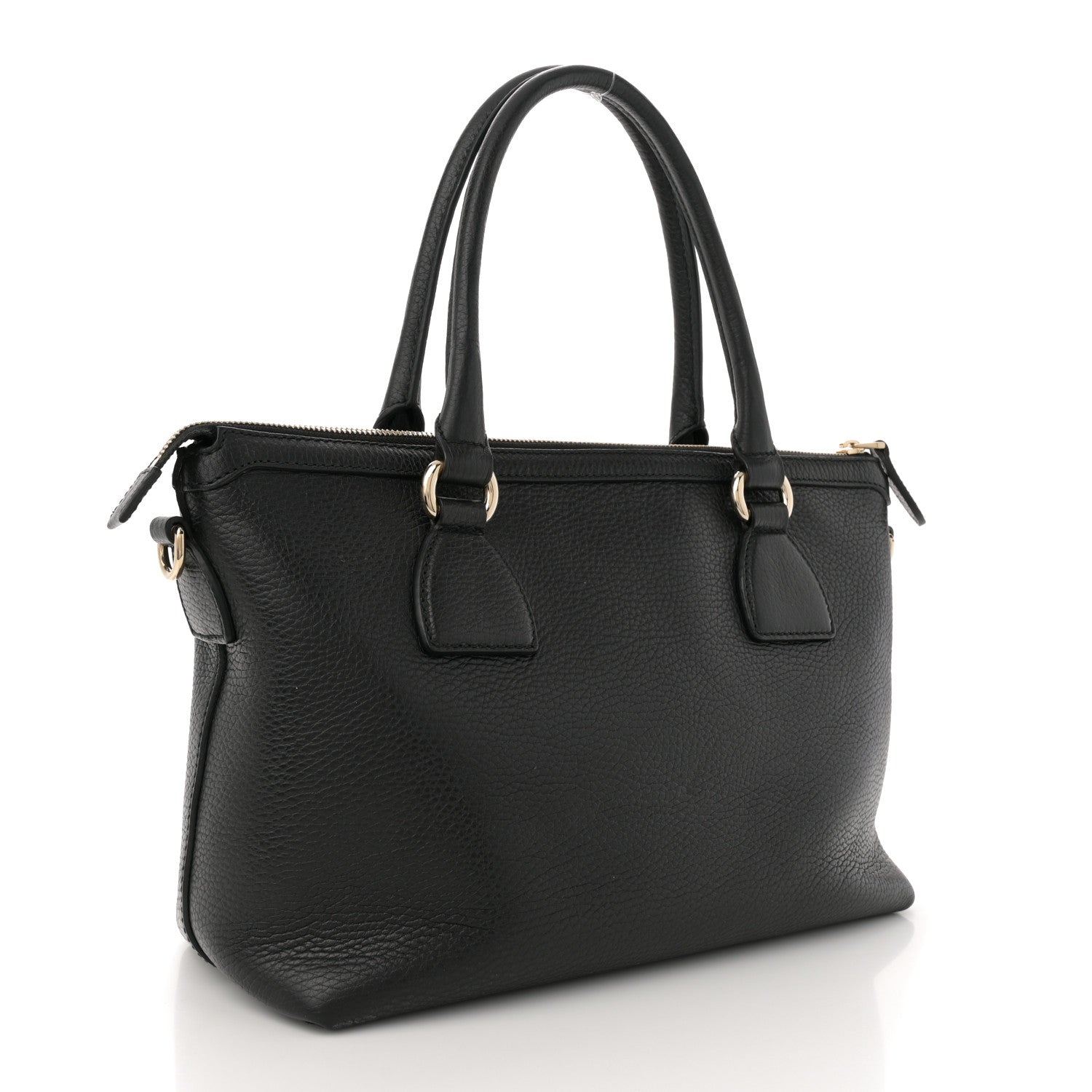 Gucci Dollar Calfskin GG Charm Satchel Black 3 of 10