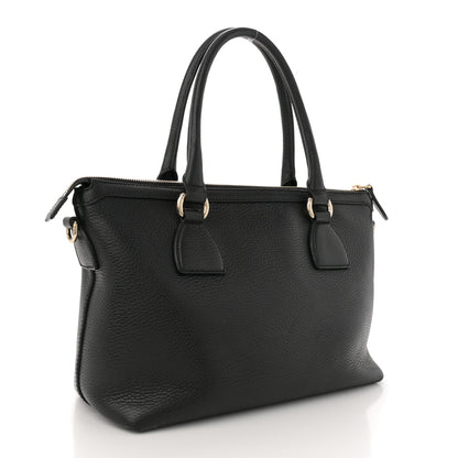 Gucci Dollar Calfskin GG Charm Satchel Black 3 of 10