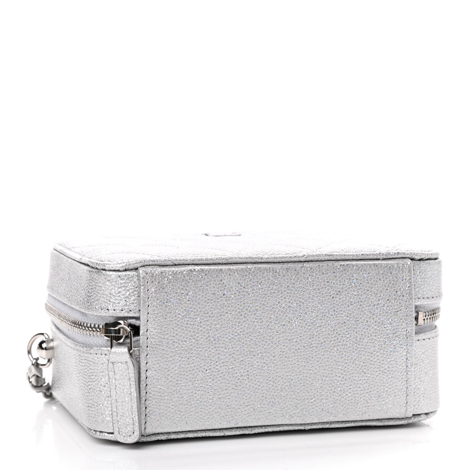 Chanel Metallic Caviar Quilted Camera Bag Silver 3 of 8