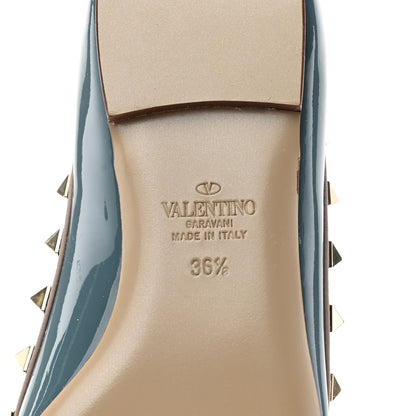 Valentino Garavani Patent Calfskin Rockstud Ballerina Flats 36.5 Amadeus Poudre 8 of 9