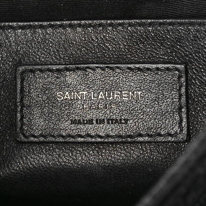 Saint Laurent Crinkled Calfskin Matelasse Monogram Baby Niki Chain Satchel Black 6 of 10