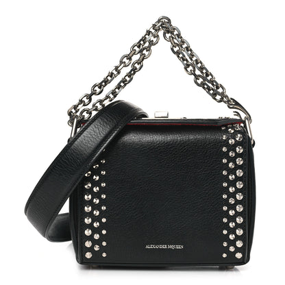 Alexander McQueen Grained Calfskin Studded Box Shoulder Bag 16 Black 1 of 8