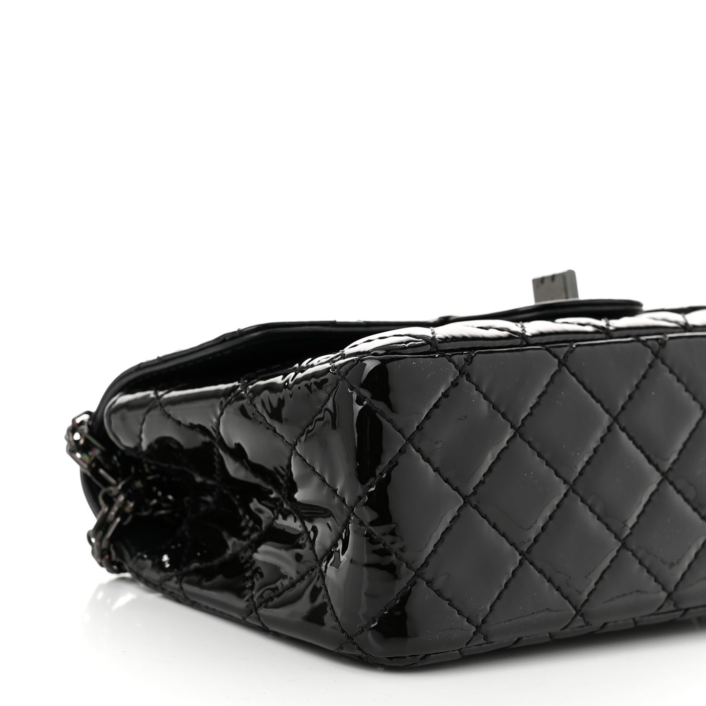 Patent Calfskin Quilted 2.55 Reissue Mini Flap So Black