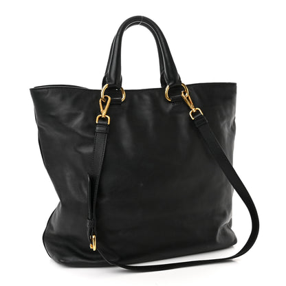 Prada Soft Calf Shopping Tote Black 3 of 15