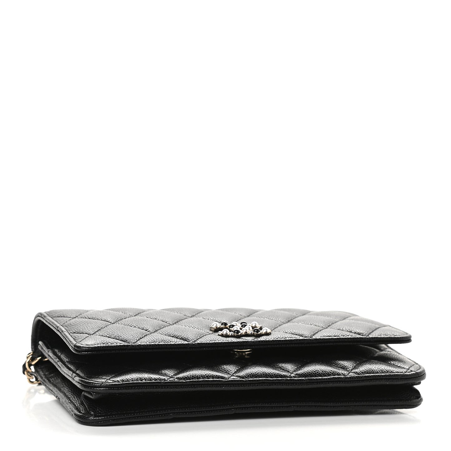 Caviar Quilted Coco Candy Wallet On Chain WOC Black