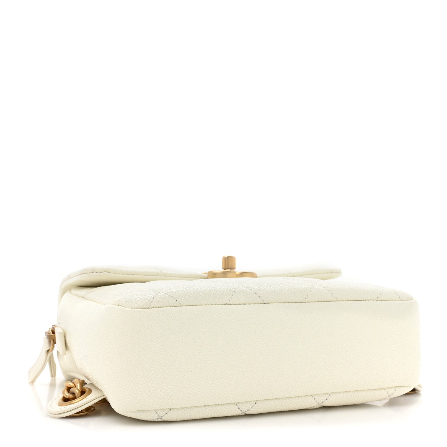 Chanel Shiny Caviar Quilted Chain Melody Backpack White 4 of 10
