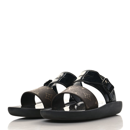 Louis Vuitton Monogram Sunbath Flat Mule Sandals 38 Black 3 of 8