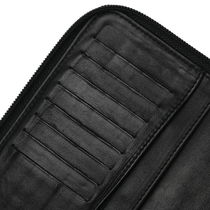 Chanel Lambskin Camellia Embossed Zip Around Organizer Wallet Black 7 of 7