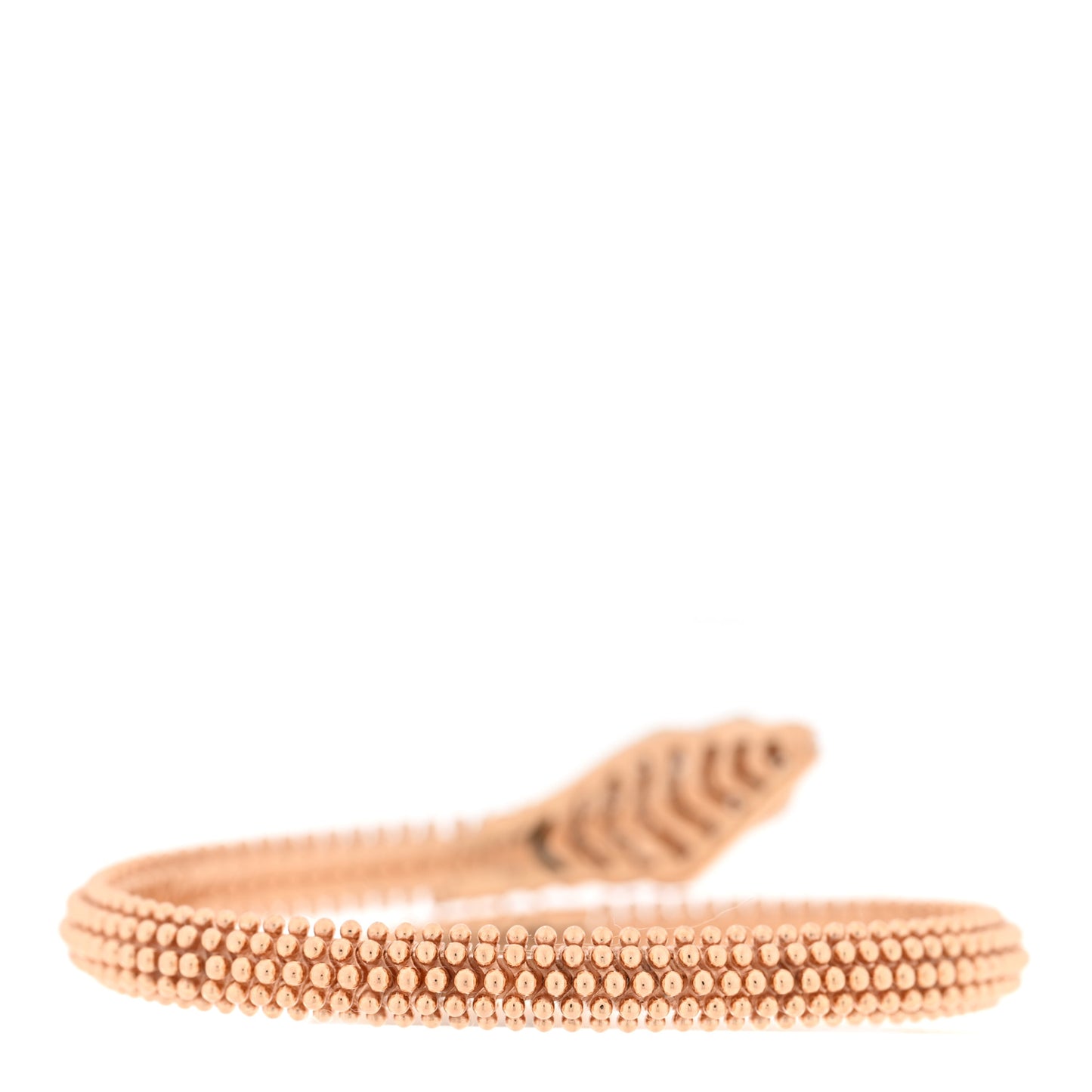 18K Rose Gold Diamond Black Onyx Serpenti Single Coil Bracelet M