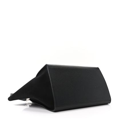 Celine Drummed Calfskin Suede Medium Trapeze Black 7 of 17