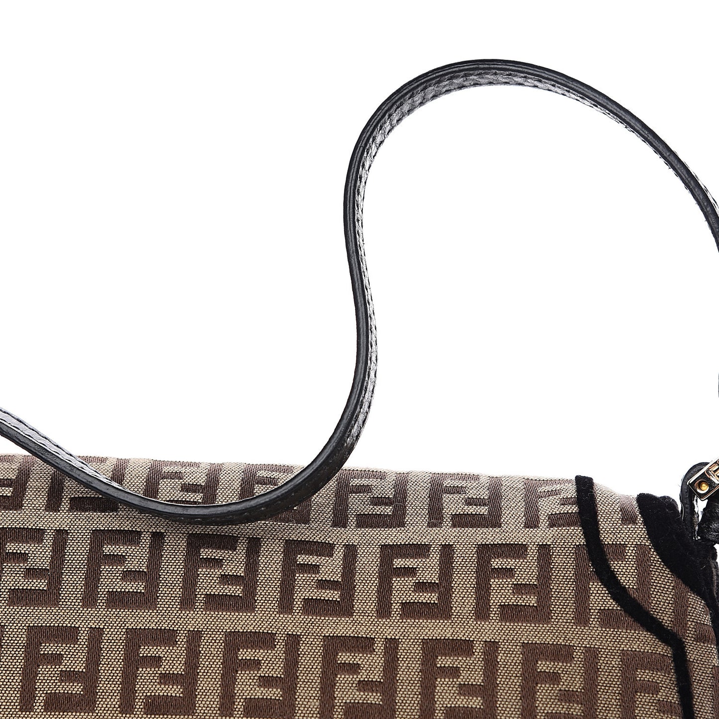 Zucchino Velvet Vitello Mini Mama Tube Bag Mogano Panna Black