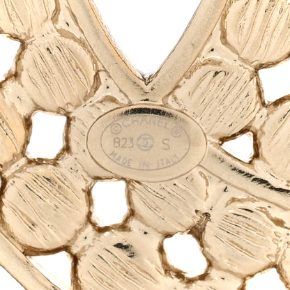 Chanel Metal Crystal CC Brooch Gold 4 of 5