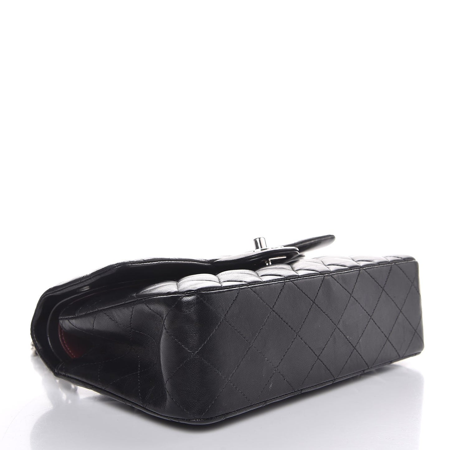 Lambskin Quilted Small Double Flap Black