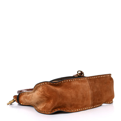 Chloe Suede Calfskin Braided Medium Marcie Satchel Caramel 4 of 12