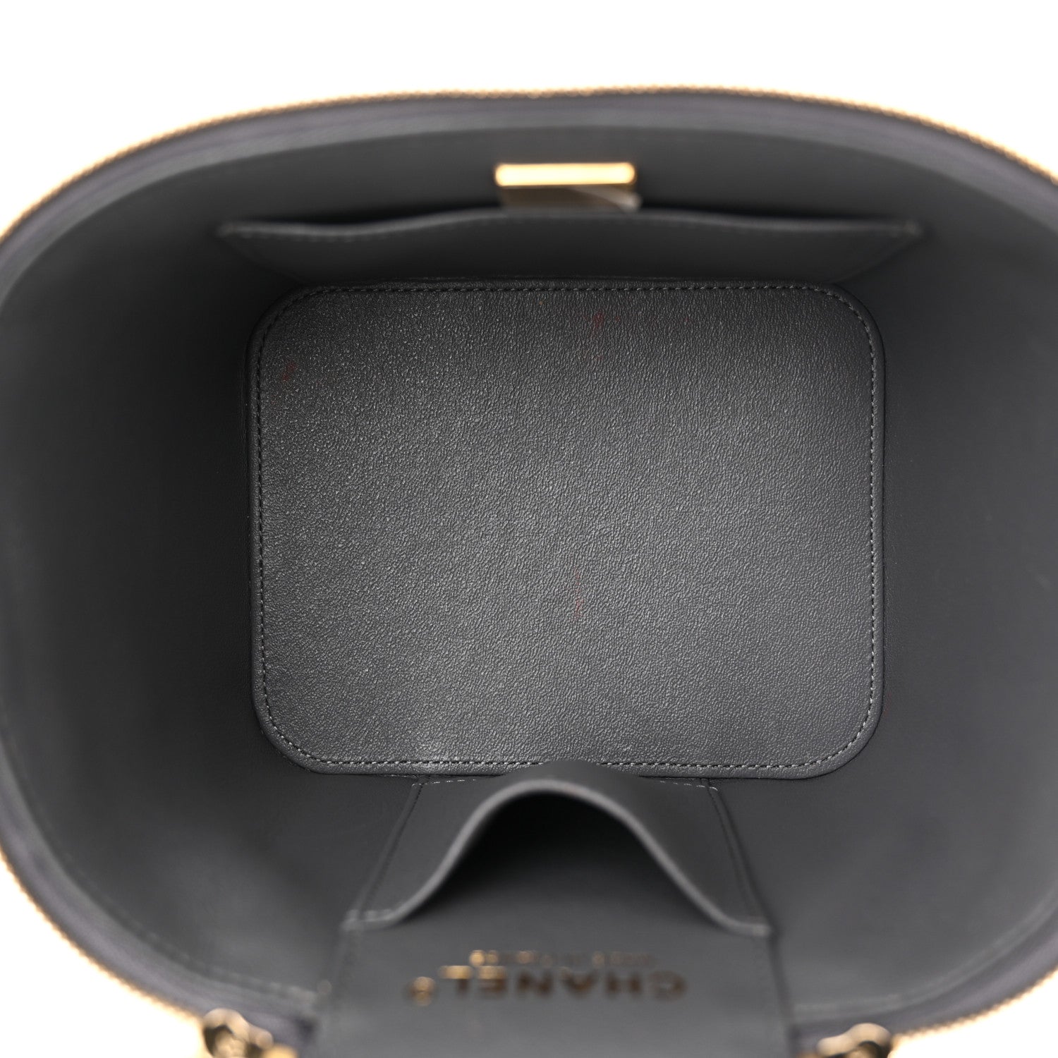 Chanel Caviar Quilted Small Top Handle Vanity Case With Chain Dark Grey 5 of 10