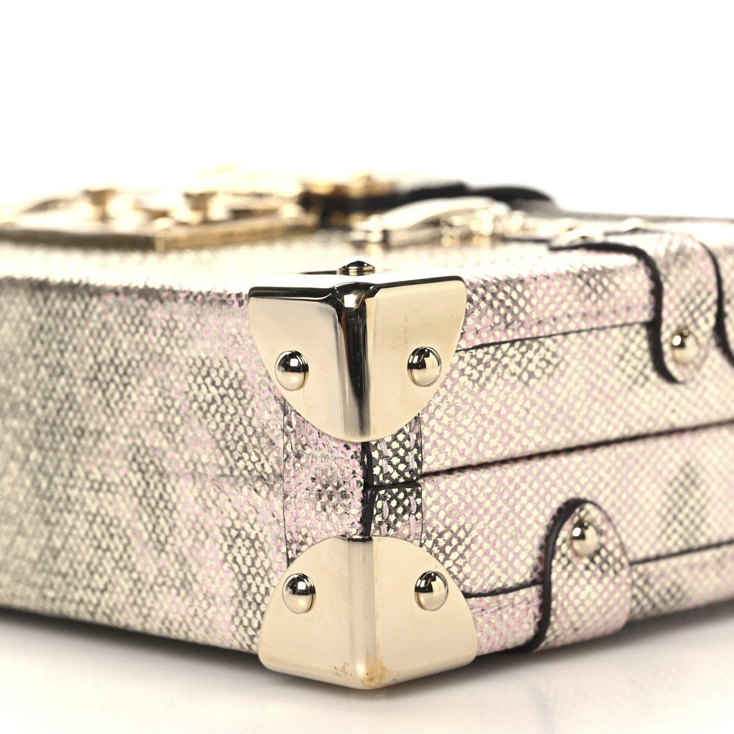 Louis Vuitton Lizard Petite Malle Silver 9 of 12