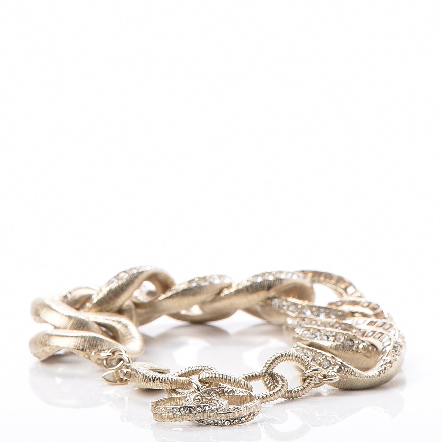 Crystal CC Chain Bracelet Gold