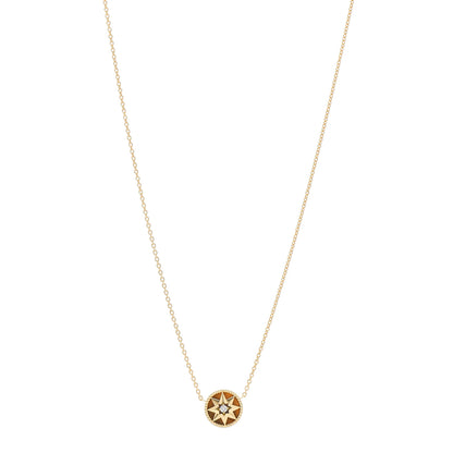 Christian Dior 18K Yellow Gold Diamond Tiger Eye Rose Des Vents Necklace 1 of 4