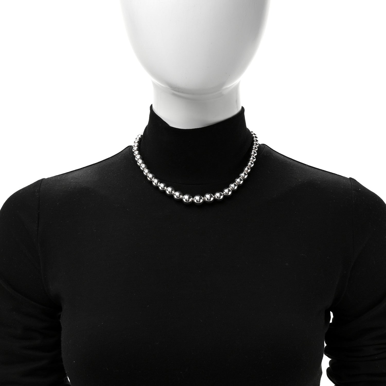 Tiffany Sterling Silver Hardwear Graduated Ball Necklace 2 of 5