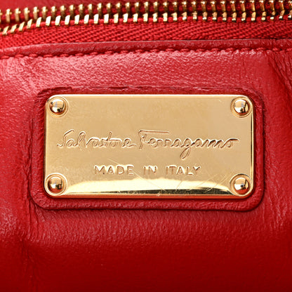 Salvatore Ferragamo Calfskin Abbey Crossbody Shoulder Bag Red 6 of 17