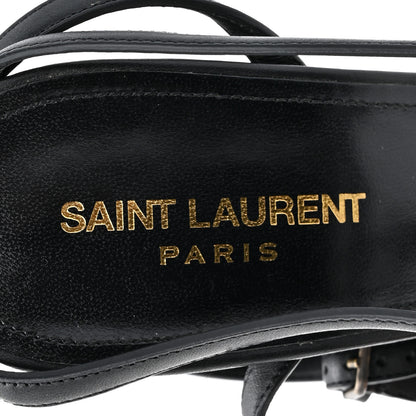 Saint Laurent Calfskin Cassandra Espadrille 105 Wedges 40 Black 7 of 9