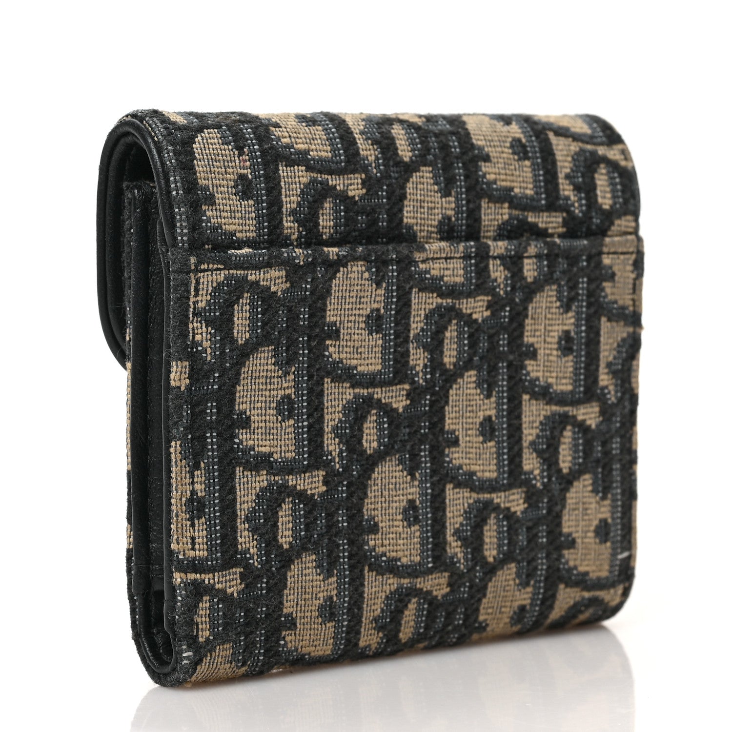 Christian Dior Oblique Saddle Lotus Wallet Blue 3 of 6
