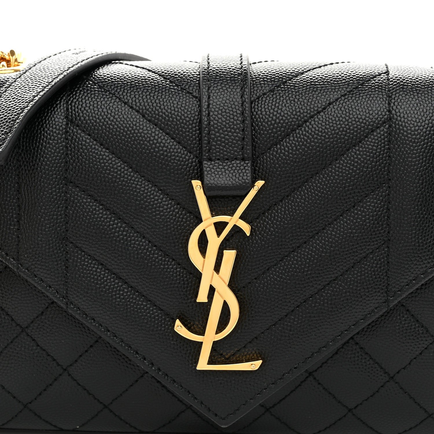 Saint Laurent Grain De Poudre Textured Mixed Matelasse Triquilt Small Monogram Satchel Black 8 of 10