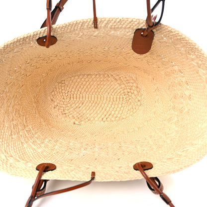 Loewe Iraca Palm Calfskin Anagram Basket Bag Natural Tan 5 of 10