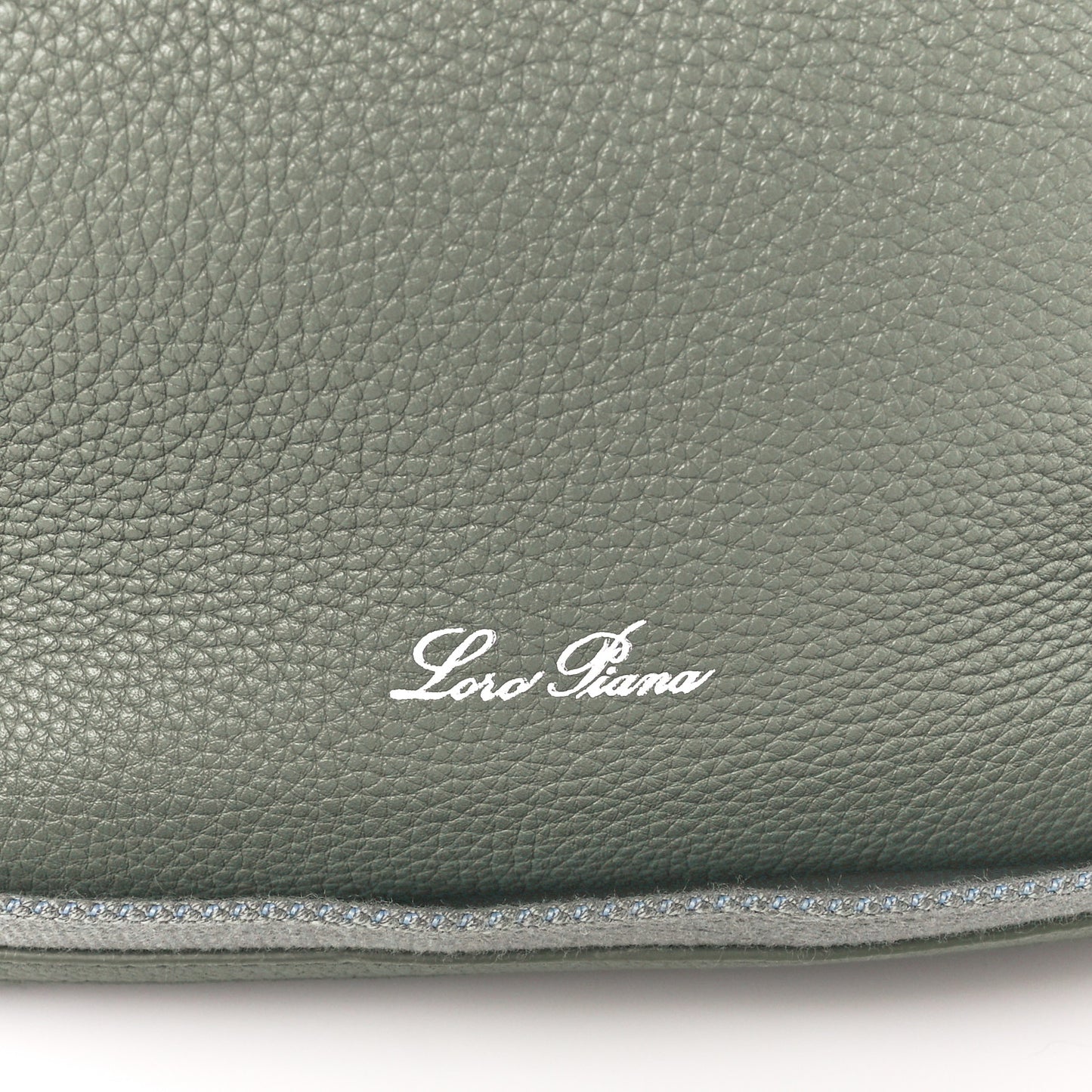 Grained Calfskin Large Bale Bag Yerba Mate