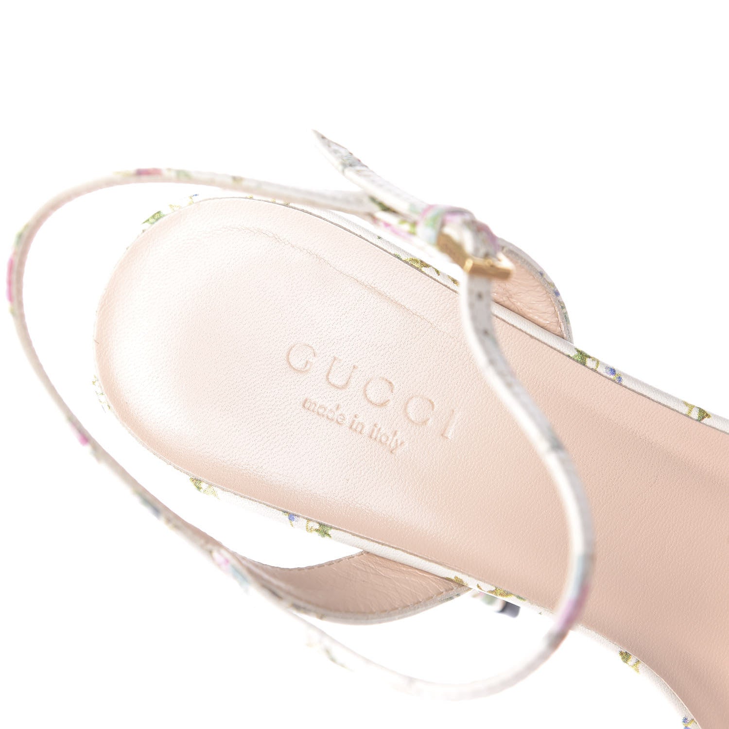 Gucci Calfskin Rose Print GG Marmont Ankle Wrap 75mm Sandals 36 Multicolor 8 of 10