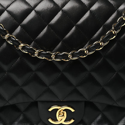 Chanel Lambskin Quilted Maxi Double Flap Black 8 of 10