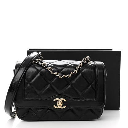 Chanel Crumpled Glazed Lambskin Quilted Mini Flap Black 10 of 10