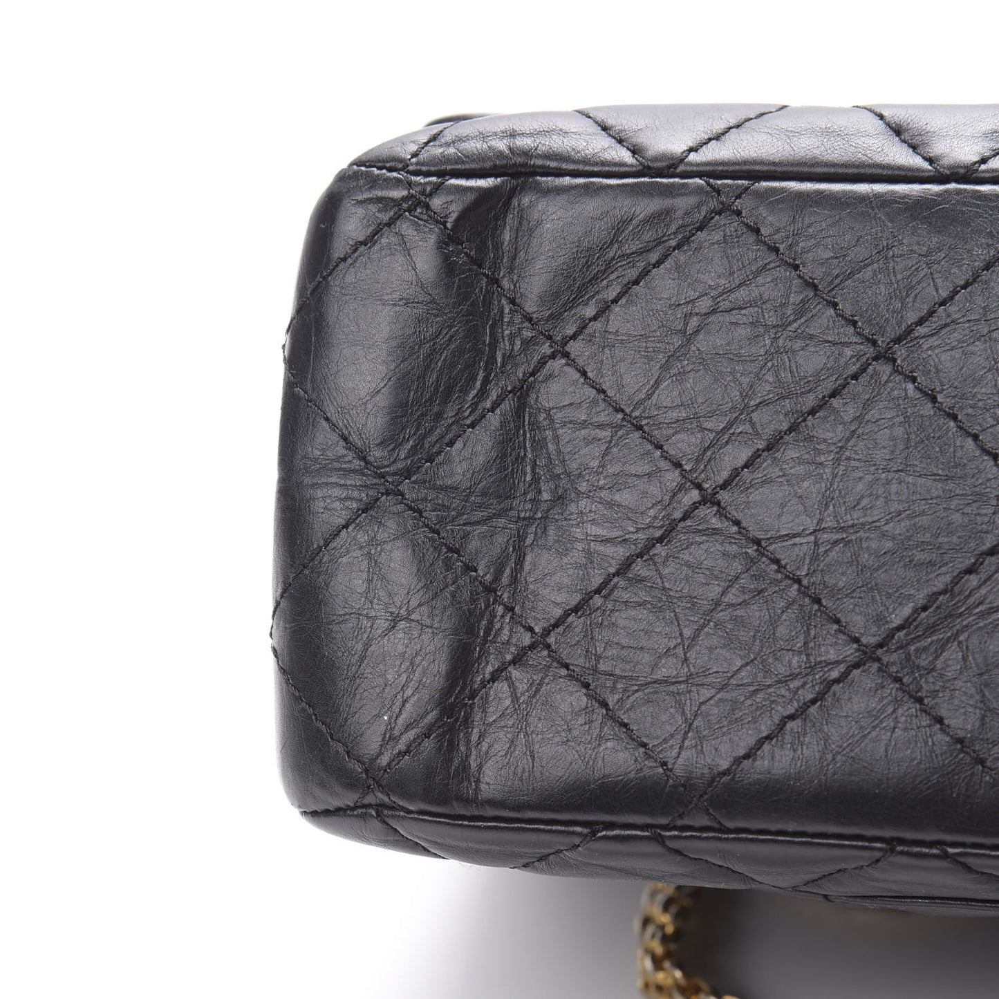 Aged Calfskin Quilted 2.55 Reissue 227 Flap Black