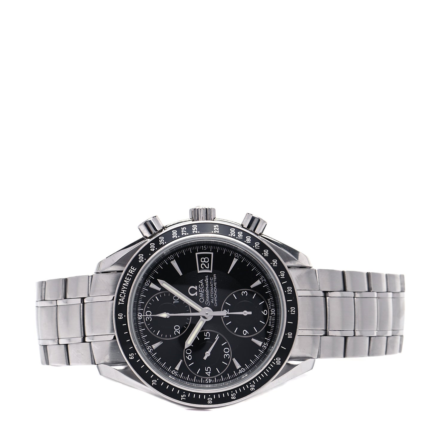 Stainless Steel 40mm Speedmaster Date Automatic Watch Black 3210.50