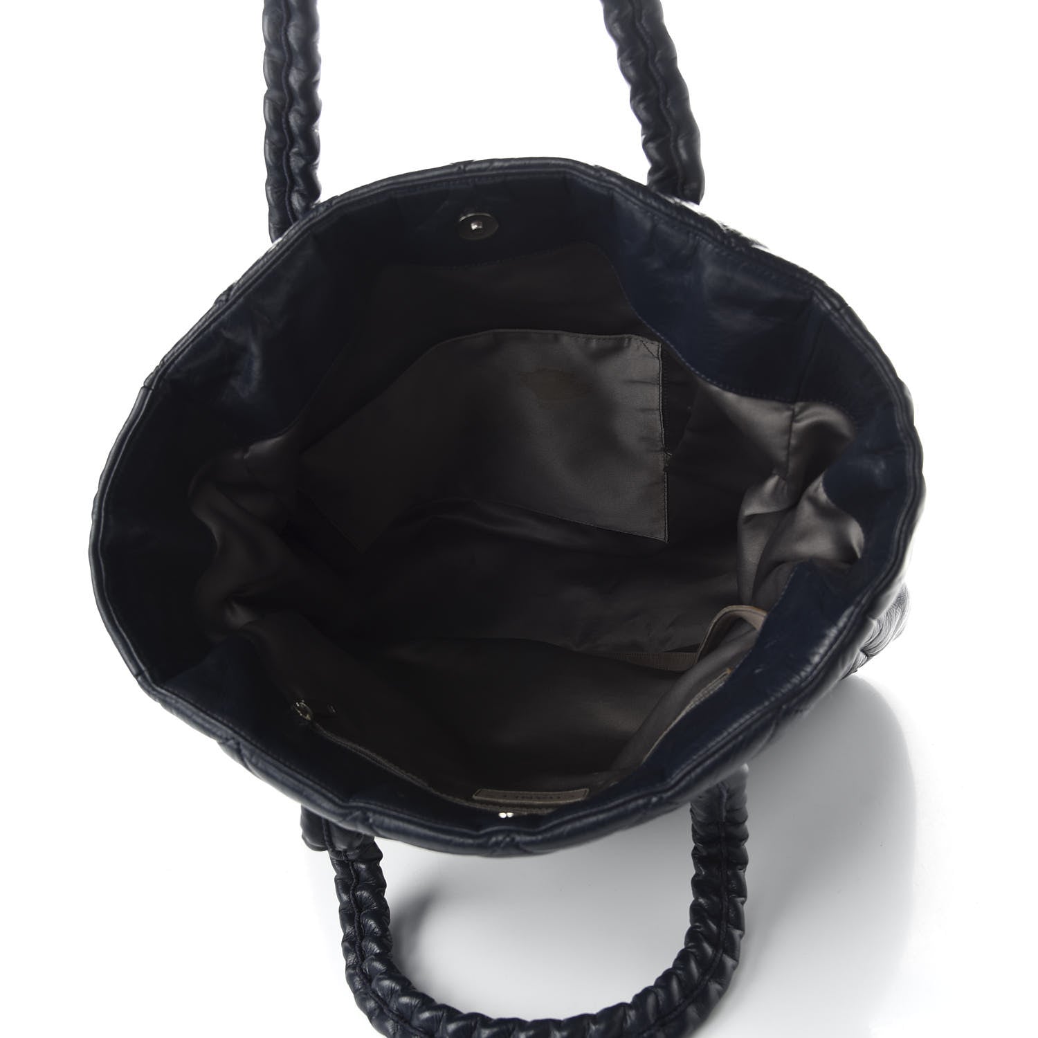 Chanel Lambskin Quilted Hidden Chain Tote Navy 5 of 11