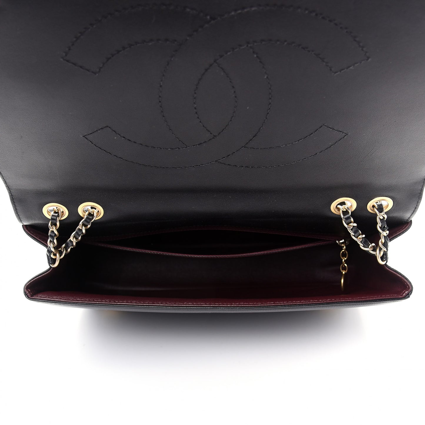 Lambskin Quilted Medium Diamond CC Flap Black