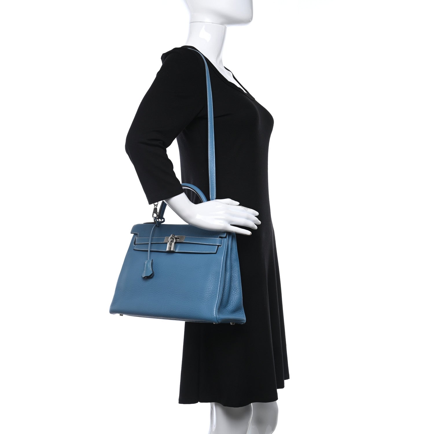 Hermes Taurillon Clemence Kelly Retourne 32 Blue Jean 2 of 14