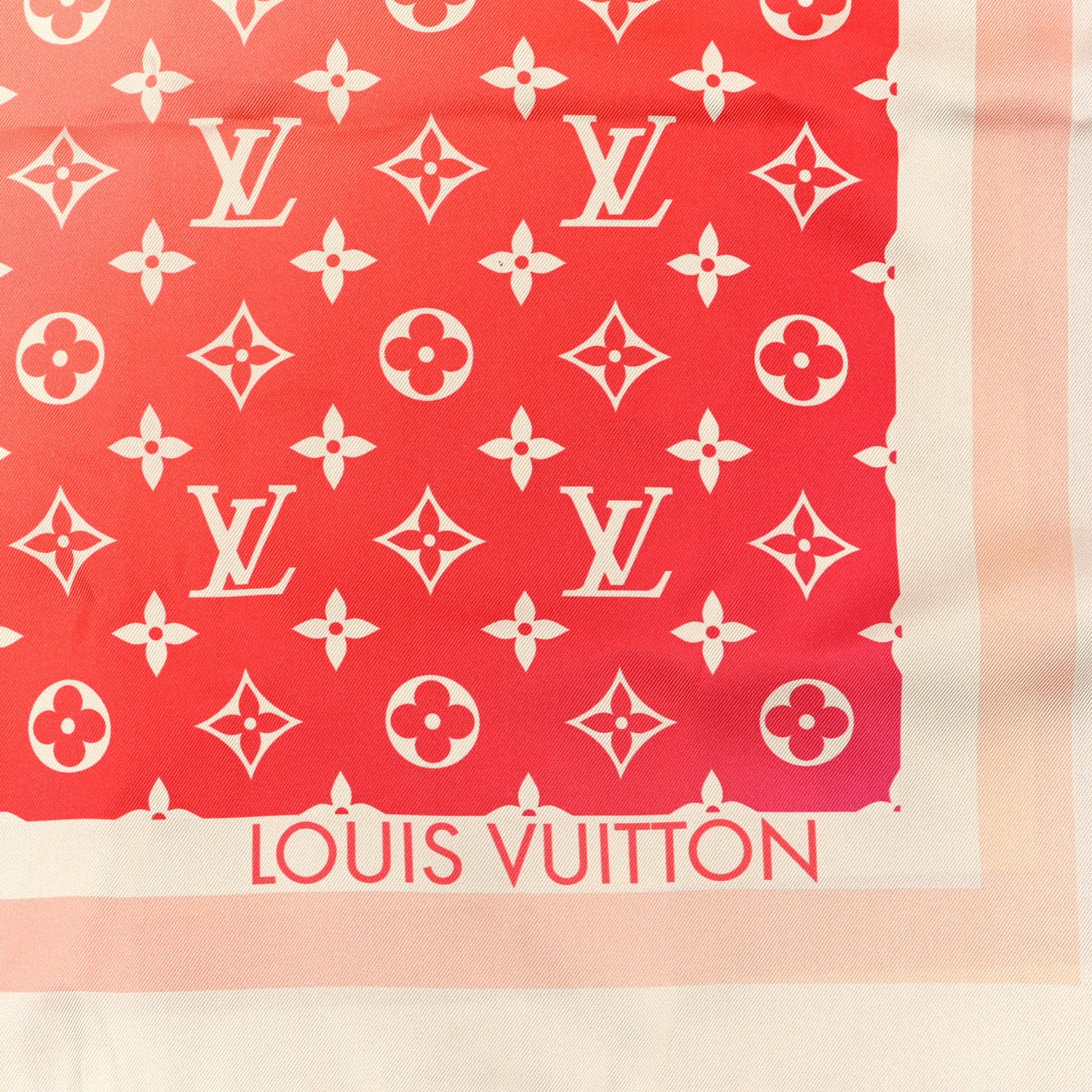 Silk Monogram Sunrise Aquarelle Square Scarf 90 Pink