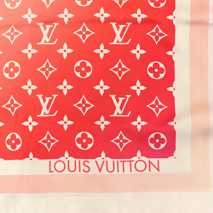 Louis Vuitton Silk Monogram Sunrise Aquarelle Square Scarf 90 Pink 2 of 3
