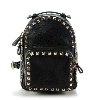 Valentino Garavani Pebbled Calfskin Mini Rockstud Backpack Black 1 of 7