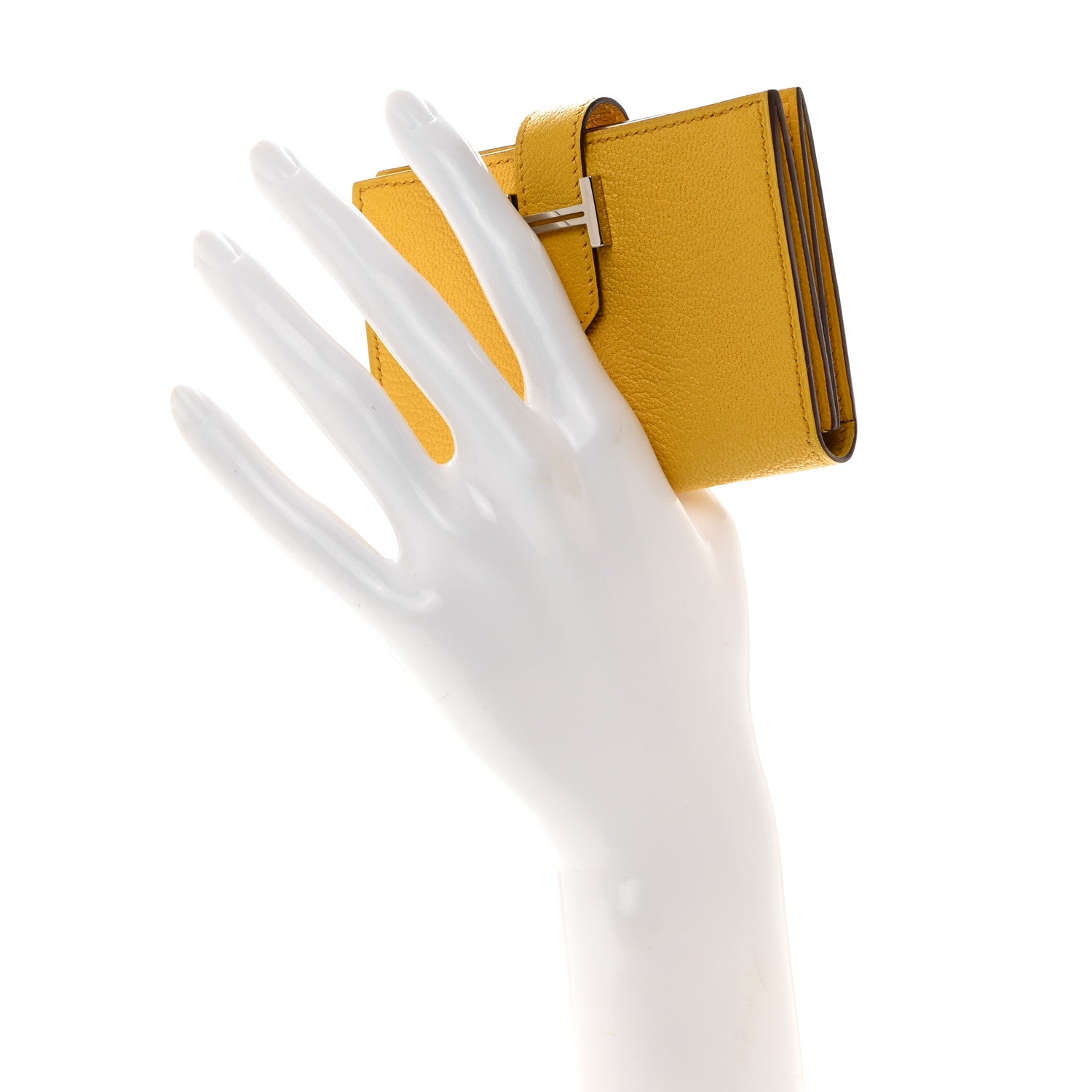 Hermes Chevre Mysore Bearn Card Holder Wallet Sun 2 of 9