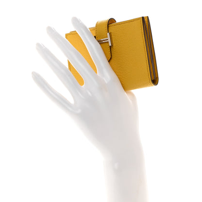 Hermes Chevre Mysore Bearn Card Holder Wallet Sun 2 of 9