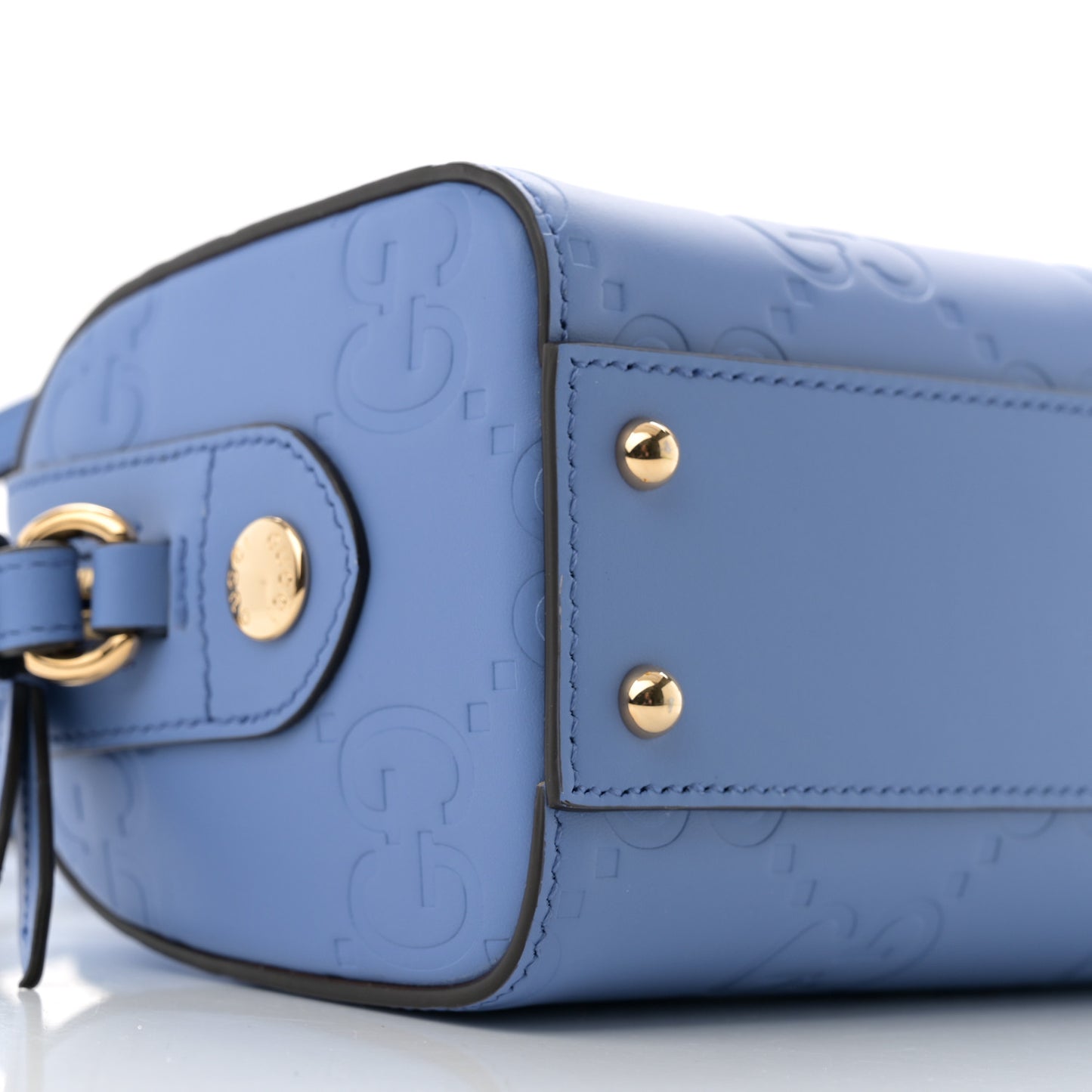 Gilbert Calfskin Jumbo GG Embossed Super Mini Top Handle Bowler Bag Bloom Lavender